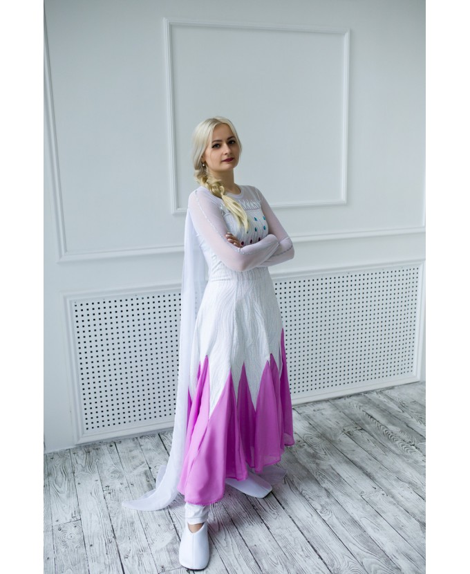 Карнавальний костюм для аніматорів Ельза Frozen 2 Біла