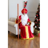 Карнавальний костюм для аніматорів Святий Миколай червоний