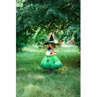 Дитячий карнавальний костюм Відьмочки в зеленому для дівчинки на Хелловін 